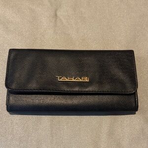 Tahari Black Clutch with Gold Accent